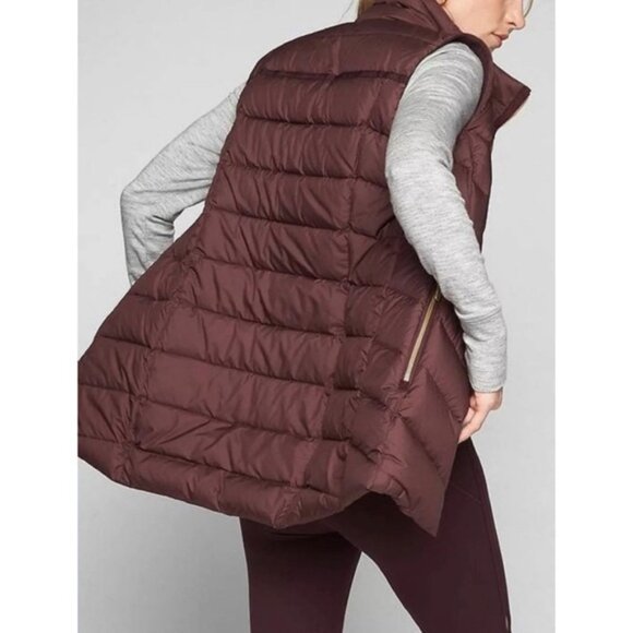 Athleta Burgundy Responsible Down CYA Puffer Vest - Picture 3 of 10
